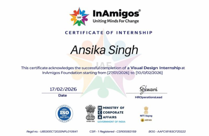 InAmigos Internship Completion